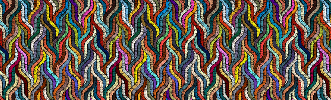 Interwoven pattern of colorful threads