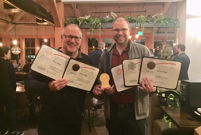 Brian Benedetti and David Heskett receiving Pierce College's Medallion Awards
