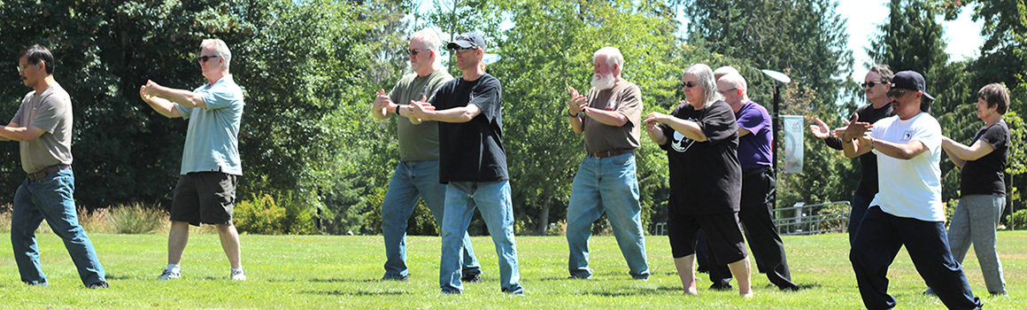 students in tai chi class