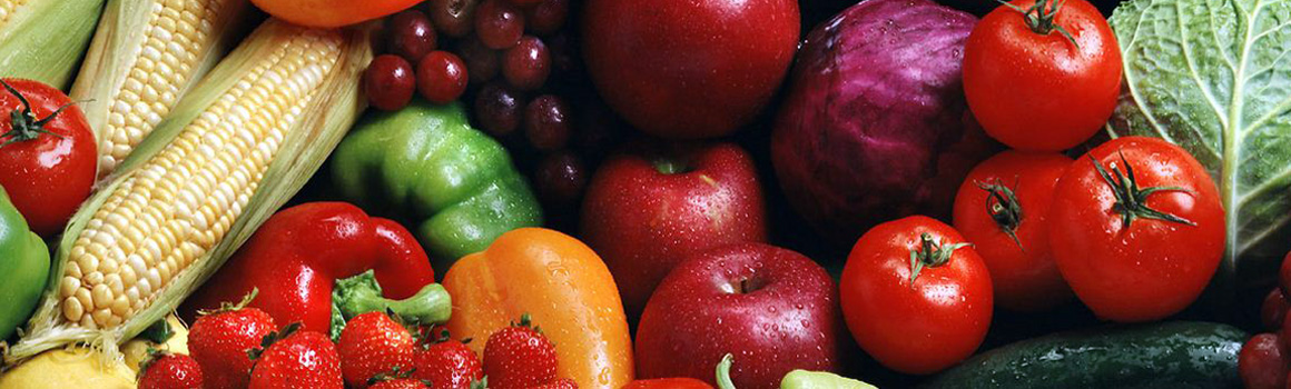 array of fruits and vegetables