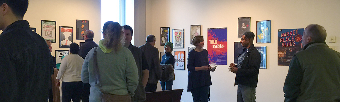 people at an art exhibit in the fort steilacoom art gallery