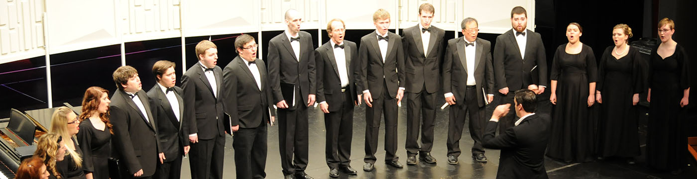Pierce College choir performing on stage