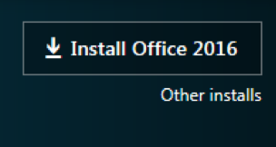 screen capture of the Install Office 2016 button