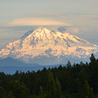 Mount Rainier as seen from Pierce College Fort Steilacoom